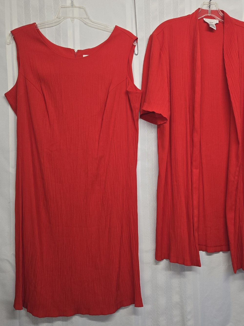STUDIO C PLUS Red Pleated Two-Piece Dress Set SIZE 20W